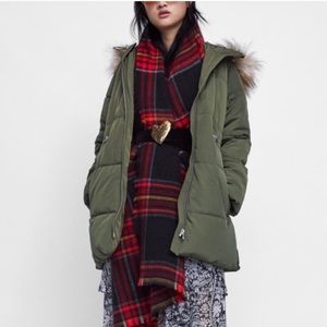 Zara-Winter Coat with Fuax Fur Hood